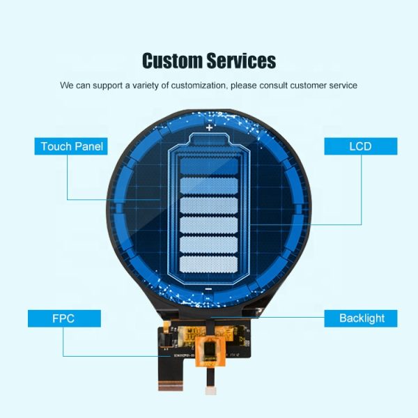 3.4'' inch All 800*800 LCD display for Smart watch and smart home nd other products requiring circular display screens - Image 4