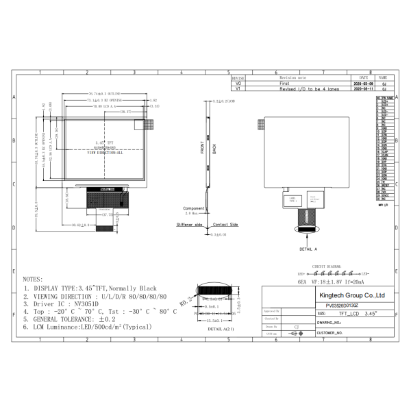 3.5" inch All 640*480 LCD display for Smart watch and wearable, medical, Ebike, smart home, hand-held device, industrial, EV charger, Medical - Image 4